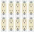 Altus 15 Amp Light Almond Decorator Duplex Receptacle, 10-Pack