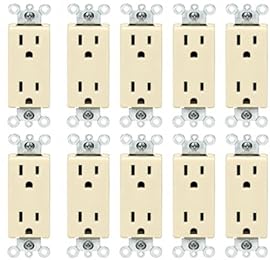 Altus 15 Amp Light Almond Decorator Duplex Receptacle, 10-Pack