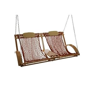 Deluxe Bent Oak Porch Swing Rollup - Garnet by 