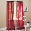 2 Piece Solid Burgundy Sheer Window Curtains/drape/panels/treatment 59"w X 84"l