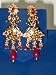 Attractive and Beautiful Enameled in Maroon with Multi-colored Beads Indian Earrings Danglers !! Free Shipping