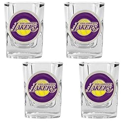Los Angeles Lakers NBA 4pc Square Shot Glass Set by Great American Products