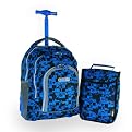 Kid's J World Sparkling Wheel Rolling Backpack with Lunch Bag - Blue