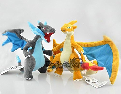 2PCS 10" New Mega Evolution Charizard X&amp;Y Pokemon Soft Plush Toy Doll^PC2896