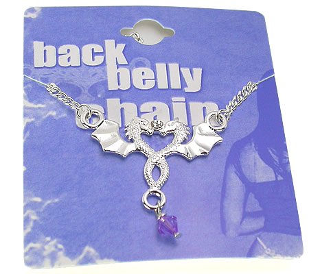 Duel Dragon belly back waist chain