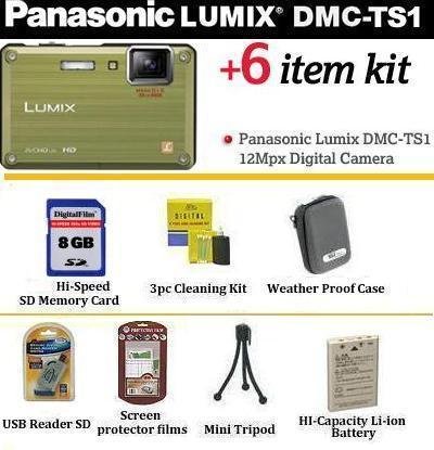 51MB%2BvGYc0L #1. Cheap Panasonic Lumix DMC TS1 12MP Digital Camera (Green) With Exclusive Lumix Accessory Kit Includes 8GB Memory, Extended Life battery, Slim Hard Case, Mini Tripod + More by Panasonic