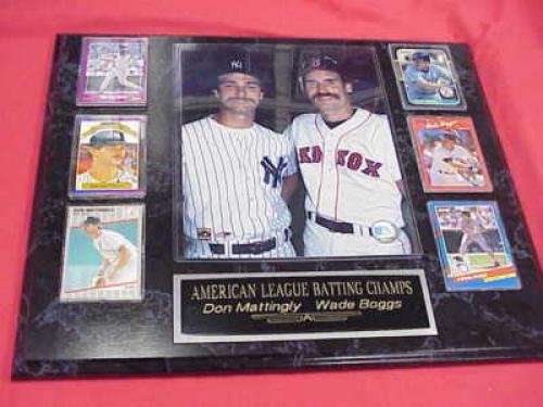 Don Mattingly Wade Boggs 6 Card Collector Plaque