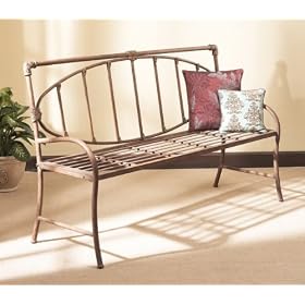 Antique Design Bench with Oval Center in Antique Rust Finish by CBK