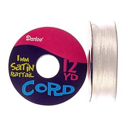 1mm Satin Rattail Cord, White, 12 yd roll (Pack of 1)