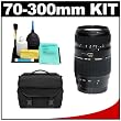Tamron AF 70-300mm F/4-5.6 Di LD Macro Lens + Case + Accessory Kit for Sony Alpha A290, A390, A450, A500, A550, A560, A580, A33, A55, A850 & A900 Digital SLR Cameras