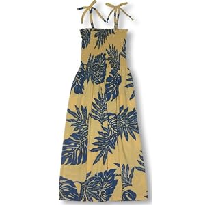 Smocked Dress - Embolden Leaf Versatile Ties Hawaiian Aloha Smocked Sun Dress