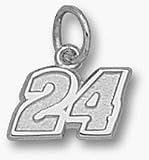 Jeff Gordon Small Driver Number "24" 1/4" Charm - Sterling Silver Jewelry