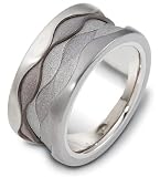 11.5mm contemporary white gold wedding band ring (18K Gold)