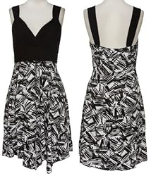 LA BELLE Stretch Scribble Print Dress
