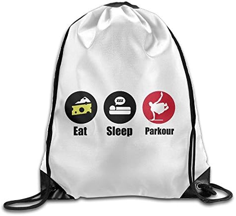 Extreme Eat Sleep Parkour Jumping Drawstring Backpack Sport Bag