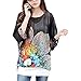 iNewbetter Womens Floral Batwing Sleeve Chiffon Beach Loose Blouse Tunic Tops