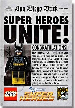 LEGO Batman SDCC 2011 San Diego Comic Con Exclusive Mini Figure Set Batman Super Heroes Unite!