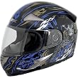 AFX Shade Adult FX-90 On-Road Motorcycle Helmet w/ Free B&F Heart Sticker Bundle - Blue/Gloss Black