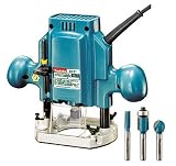 Makita 3621X 1-1 4 H.P. Plunge Router with 3-Piece Bit Set