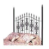 51MBMSCTfSL. SL160  Gothic Gate Wrought Iron Headboard Metal Finish: Aged Iron, Size: Queen