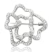 18k White Gold Flower Diamond Brooch Pin ( G-H, SI, 0.82 carat )
