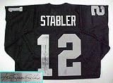 Ken Stabler, Oakland Raiders NFL Authentic Autographed Black Throwback Jersey with “Snake” inscript