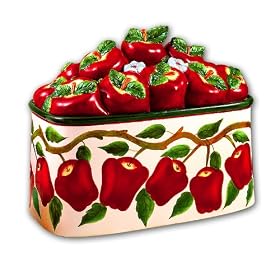 APPLE 3-D Majolica Ceramic Bread Box *NEW!* by KKM-New Apple