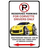 2006-10 Chevrolet Corvette Muscle Car-toon No Parking Sign