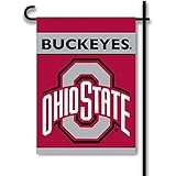 NCAA Ohio State Buckeyes 2-Sided Garden Flag, One Size, Red