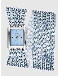 Guess Womens Silver Dial Stainless Steel Case Multi Chain Link Bracelet Watch U11648L3