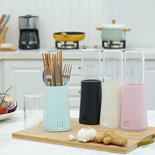 EightHD Utensil Holder - dustproof mildewproof Utensil Organizer for Kitchen，Drainer Spoon Spork Organizer Dryer Storage. (Beige)