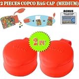 Copco 2 Pack Medium Bag Cap  Cover And Seal Your Bags For Easy & Fresh Storage (Red)
