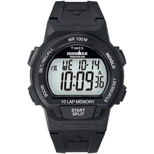 Timex Men's IRONMAN T5K265 Black Resin Quartz Watch with Grey Dial