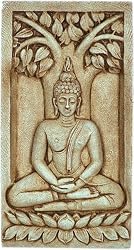 Thai Buddha Sitting Under Bodhi Tree Relief