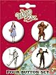 The Wizard of Oz Dorthy Tin Man Scarecrow Cowardly Lion 4 Piece Button Set
