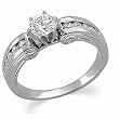 14K White Gold Diamond Engagement Ring - 0.75 Ct.