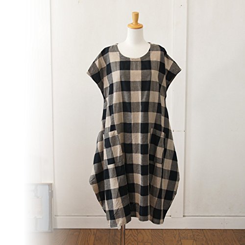 (サンバレー) SUNVALLEY ブロックチェック柄後ろリボン半袖ワンピース