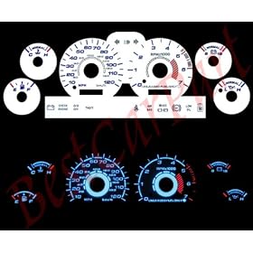 94-98 Ford Mustang V6 WHITE FACE GLOW GAUGES