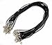 Rockin Beads Brand, 20 Cowhide Leather Cord Necklaces Black 17 Inch-Lobster Claw Clasp