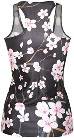 Ninimour- Quality Cute Digital Print Tank Top Vest Camisole (Cherry Blossom)