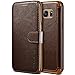 Galaxy S7 Edge Case, VRS Design [Layered Dandy][Coffee Brown] - [Premium Leather Wallet][Slim Fit] For Samsung S7 Edge