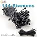 Bundle of 144 Double End Pearl Stamens 3mm Head 2in long Black