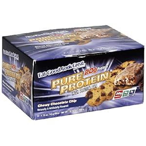 Pure Protein High Protein Bar, Chewy Chocolate Chip, 6 Bars, 1.76 Ounces (Pack of 2)