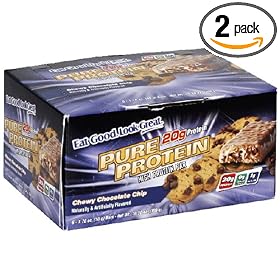 Pure Protein High Protein Bar, Chewy Chocolate Chip, 6 Bars, 1.76 Ounces (Pack of 2)