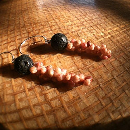 Kahelelani shell earrings with lava caps