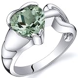 Love Knot Style 1.50 carats Green Amethyst Ring in Sterling Silver Available in Sizes 5 thru 9