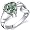 Love Knot Style 1.50 carats Green Amethyst Ring in Sterling Silver Rhodium Finish Size 5, Available in Sizes 5 thru 9