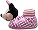 Josmo Character Shoes Girl's Disney Minnie Head Slipper-K, Pink/White Polka Dots, 7 M US Toddler