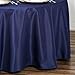 LinenTablecloth 90-Inch Round Polyester Tablecloth Navy Blue