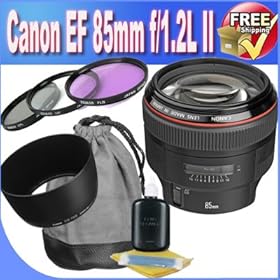 Canon EF 85mm f1.2L II USM Lens + lens case + 72mm 3 Piece Professional Filter Kit + Lens & Camera Cleaning Kit!!
